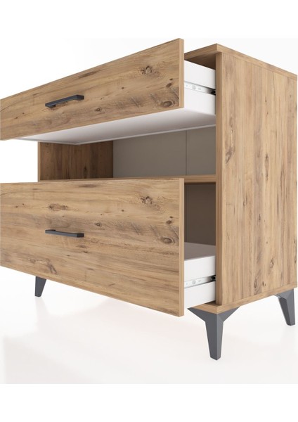 Hyperion Şifonyer Tek Raflı 2 Çekmeceli 88X44X80 Çam-Çam indirimleri