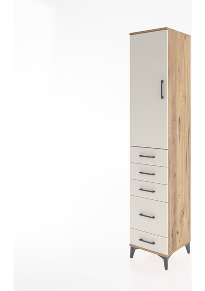 Hyperion Dolap 3 Raflı 5 Çekmeceli Tek Kapaklı 44X44X221 Çam-Aytaşı modelleri