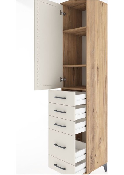 Hyperion Dolap 3 Raflı 5 Çekmeceli Tek Kapaklı 44X44X221 Çam-Aytaşı indirimleri