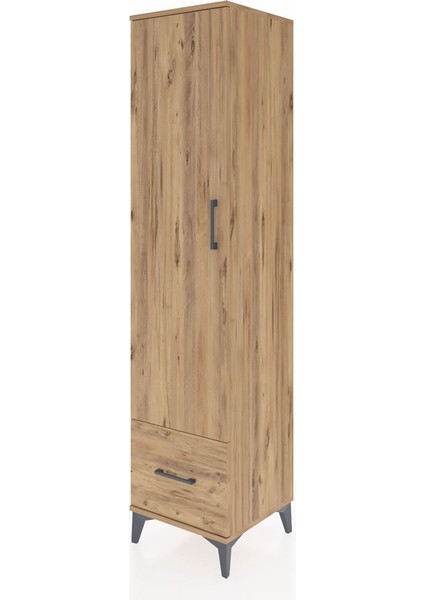 Hyperion Dolap 5 Raflı Tek Çekmeceli Tek Kapaklı 44X44X195 Çam-Çam modelleri