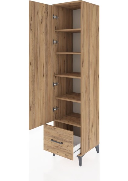 Hyperion Dolap 5 Raflı Tek Çekmeceli Tek Kapaklı 44X44X195 Çam-Çam fırsatları