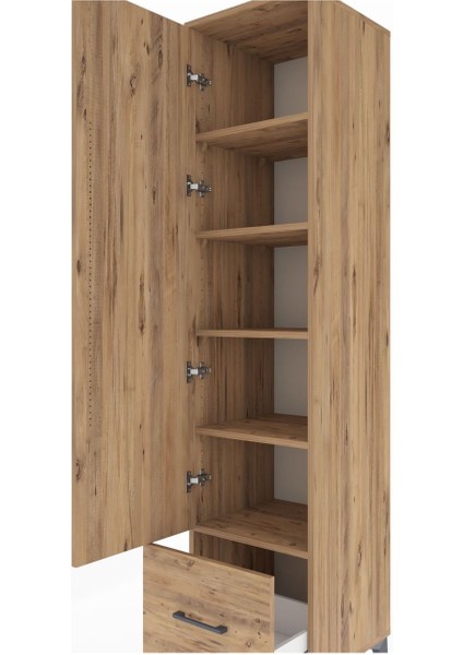 Hyperion Dolap 5 Raflı Tek Çekmeceli Tek Kapaklı 44X44X195 Çam-Çam indirimleri