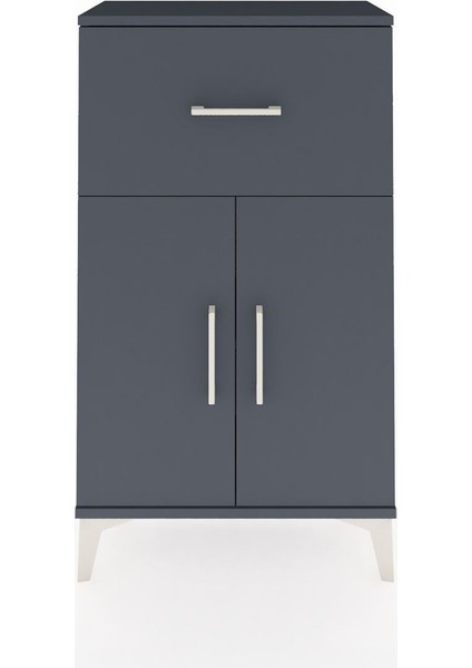 Arges Komodin Tek Raflı Tek Çekmeceli 2 Kapaklı 60X30X106 Antrasit-Antrasit fiyatları