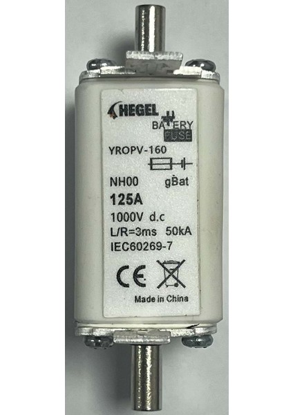 Dc Bıçaklı Sigorta 1000VDC 125A B Sınıf 1p- Hegel