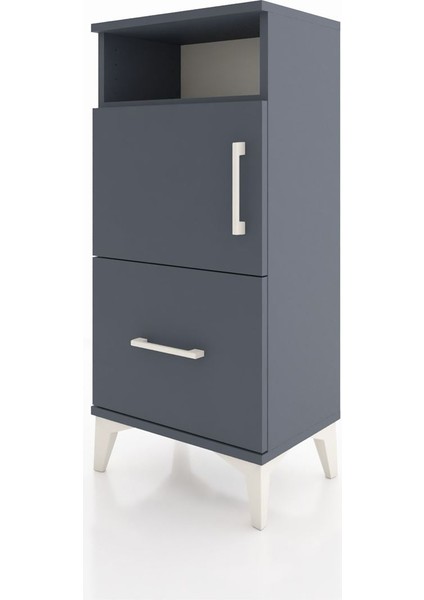 Arges Komodin 2 Raflı Tek Çekmeceli 2 Kapaklı 44X30X96 Antrasit-Antrasit modelleri