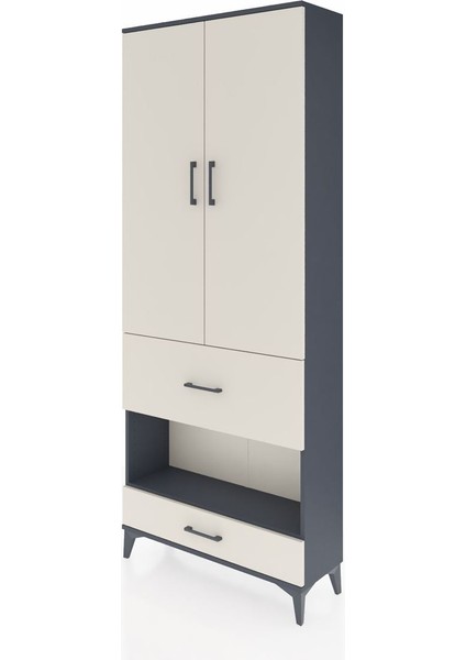Arges Dolap 3 Raflı 2 Çekmeceli Tek Askılı 88X30X221 Antrasit-Aytaşı modelleri