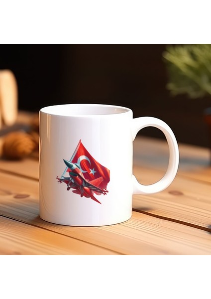 Vatanın Kanatları – Bayrak ve Jet Temalı Hediyelik Kupa