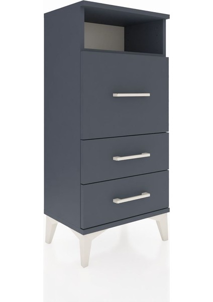 Arges Komodin Tek Raflı 3 Çekmeceli 44X30X96 Antrasit-Antrasit fiyatları