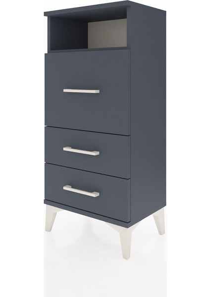Arges Komodin Tek Raflı 3 Çekmeceli 44X30X96 Antrasit-Antrasit modelleri
