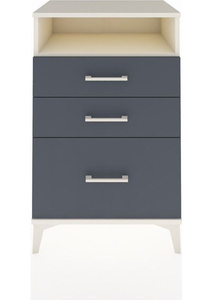 Hyperion Komodin Tek Raflı 3 Çekmeceli 60X44X96 Aytaşı-Antrasit