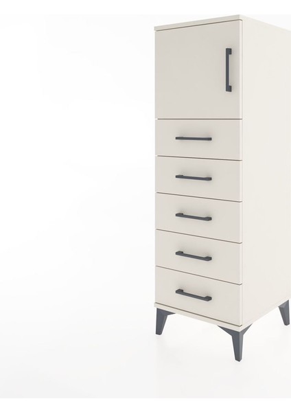 Hyperion Dolap Tek Raflı 5 Çekmeceli Tek Kapaklı 44X44X134 Aytaşı-Aytaşı modelleri
