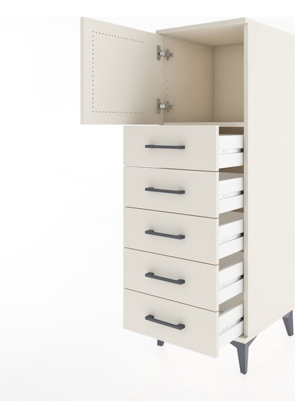 Hyperion Dolap Tek Raflı 5 Çekmeceli Tek Kapaklı 44X44X134 Aytaşı-Aytaşı fırsatları