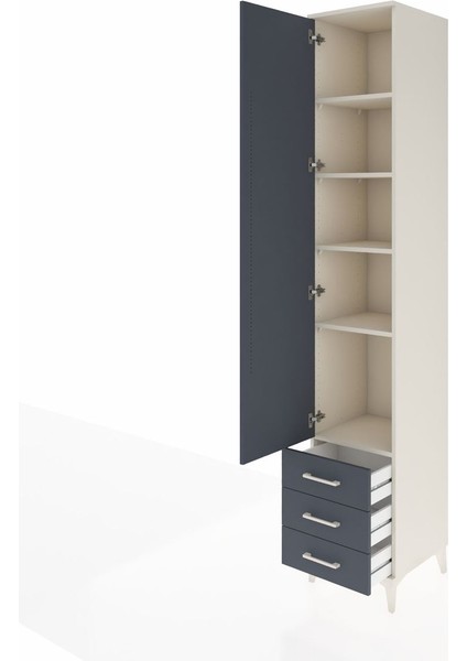 Hyperion Dolap 5 Raflı 3 Çekmeceli Tek Kapaklı 44X44X243 Aytaşı-Antrasit fırsatları