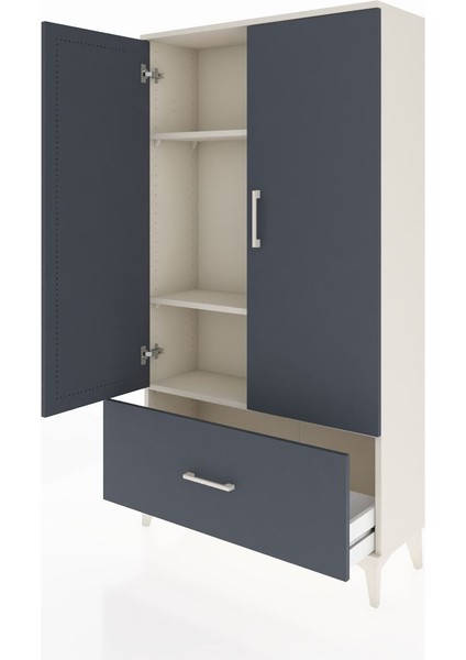 Arges Dolap 3 Raflı Tek Çekmeceli 2 Kapaklı 88X30X163 Aytaşı-Antrasit fırsatları
