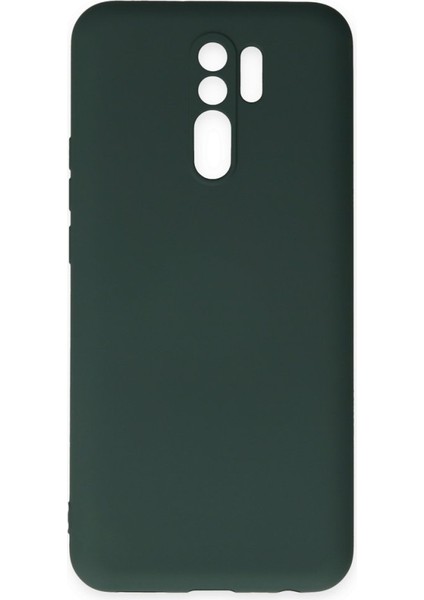 Redmi 9 Kılıf Içi Kadife Kaplı Nano Silikon Kapak - Koyu Yeşil