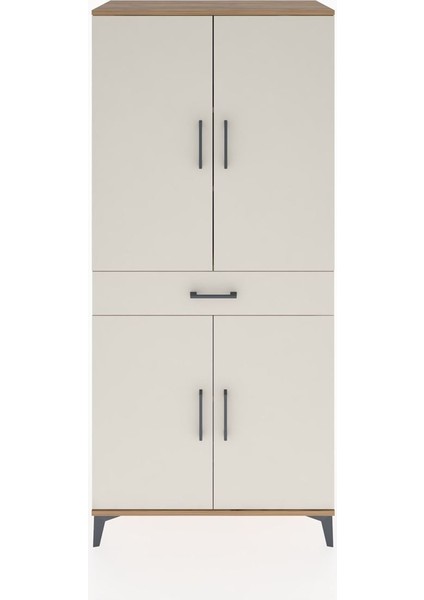 Hyperion Dolap 4 Raflı Tek Çekmeceli 4 Kapaklı 88X44X195 Çam-Aytaşı