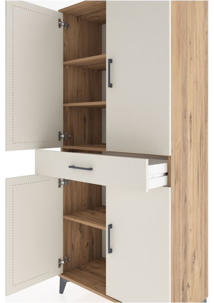 Hyperion Dolap 4 Raflı Tek Çekmeceli 4 Kapaklı 88X44X195 Çam-Aytaşı indirimleri