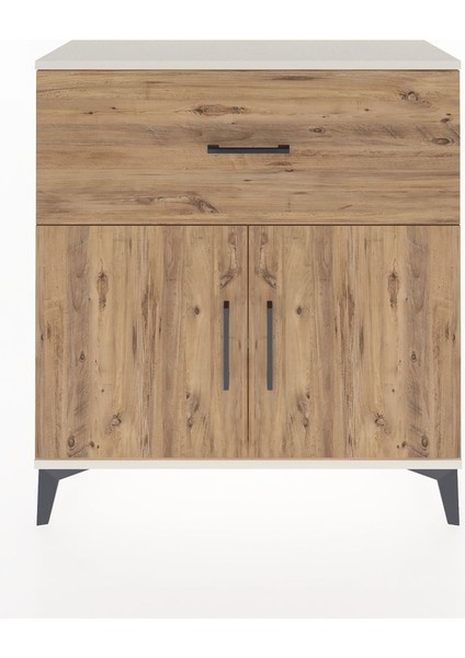 Arges Şifonyer Tek Raflı Tek Çekmeceli 2 Kapaklı 88X30X96 Aytaşı-Çam