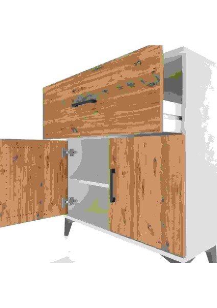Arges Şifonyer Tek Raflı Tek Çekmeceli 2 Kapaklı 88X30X96 Aytaşı-Çam indirimleri