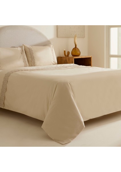 Nuvia Güpürlü Çift Kişilik Nevresin Takımı Bej fiyatları