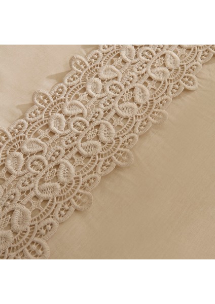 Nuvia Güpürlü Çift Kişilik Nevresin Takımı Bej modelleri