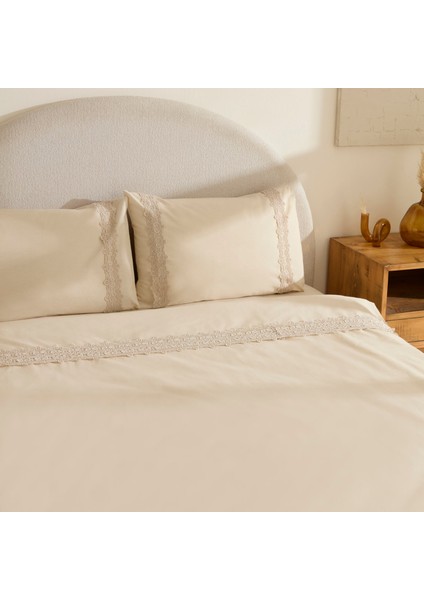 Nuvia Güpürlü Çift Kişilik Nevresin Takımı Bej indirimleri