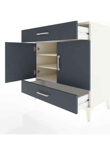 Hyperion Şifonyer 3 Raflı 2 Çekmeceli 2 Kapaklı 88X44X96 Aytaşı-Antrasit fırsatları