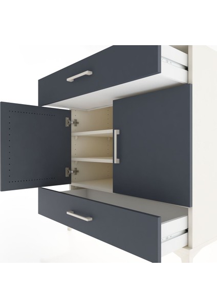 Hyperion Şifonyer 3 Raflı 2 Çekmeceli 2 Kapaklı 88X44X96 Aytaşı-Antrasit indirimleri