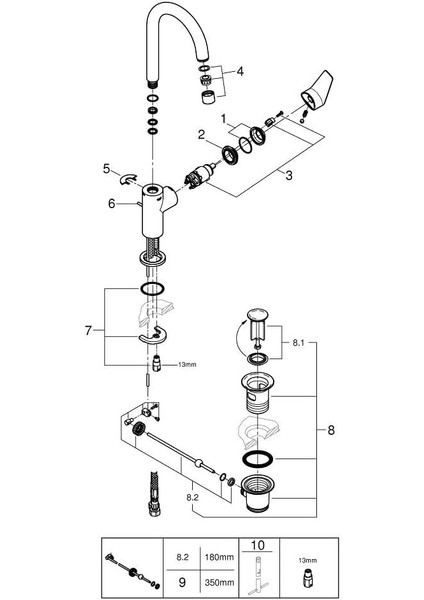 Bauedge Tek Kumandalı Lavabo Bataryası 1/2" L-Boyut - 23760001 fiyatları