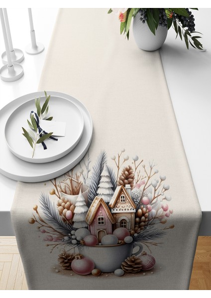 Yılbaşı Serisi 140X40 cm Dijital Baskılı Runner (Christmas Noel)