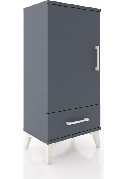 Arges Komodin 3 Raflı Tek Çekmeceli Tek Kapaklı 44X30X96 Antrasit-Antrasit fiyatları