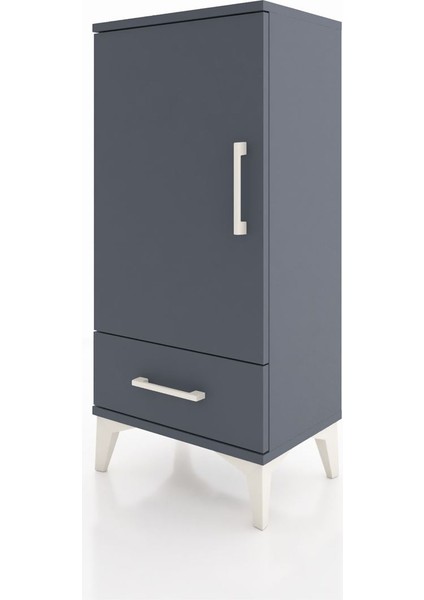 Arges Komodin 3 Raflı Tek Çekmeceli Tek Kapaklı 44X30X96 Antrasit-Antrasit modelleri
