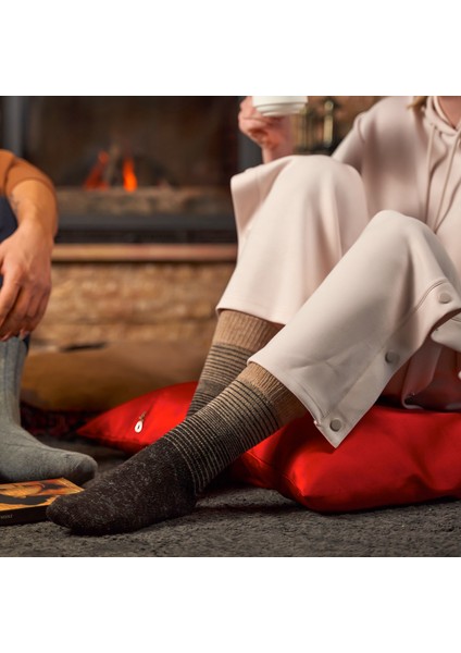 Alpaka Yünlü Çizgili Termal Kışlık Çorap 3098 fırsatları