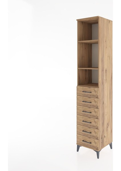 Hyperion Dolap 3 Raflı 6 Çekmeceli 44X44X221 Çam-Çam modelleri