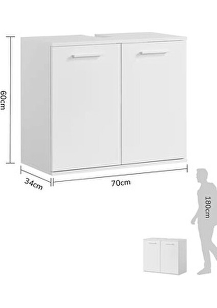 Beyaz Banyo Dolabı Suntalam Malzemeden Modern Tasarım 70 cm Genişlik fiyatları