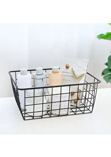 Mat Siyah Organizer Sepet 32x25x16 cm Banyo ve Mutfak İçin Pratik Çözüm