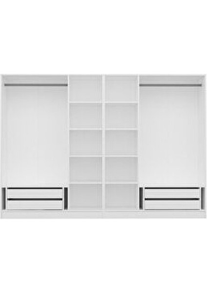 Kale Banyo Dolabı Suntalam Malzeme ile Modern Tasarım 6 Bölmeli 4 Çekmeceli Beyaz