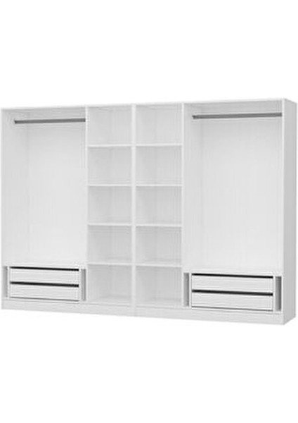 Kale Banyo Dolabı Suntalam Malzeme ile Modern Tasarım 6 Bölmeli 4 Çekmeceli Beyaz