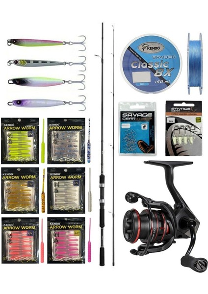 Yekoutdoor Fireworm Lrf Seti Shimano Kamış Fx Xt Spinning Moderate Fast 2,10M 1-11G 2pc&okuma Ceymar Hd CHD-1000A 7+1bb Olta Makinesi