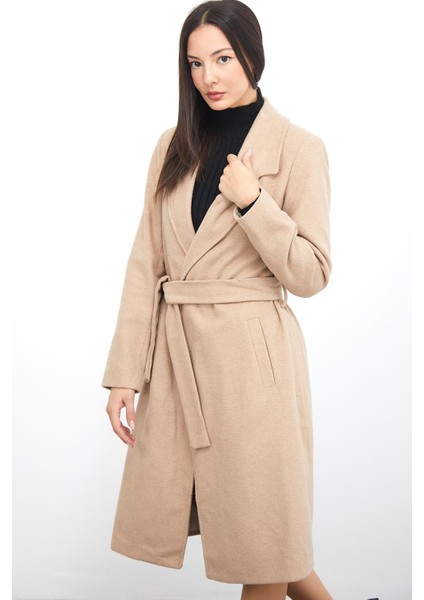Kemerli Kaşe Kaban M3382 Camel fiyatları