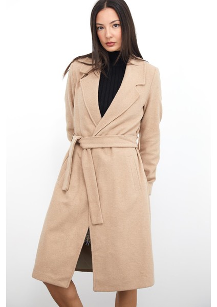 Kemerli Kaşe Kaban M3382 Camel modelleri