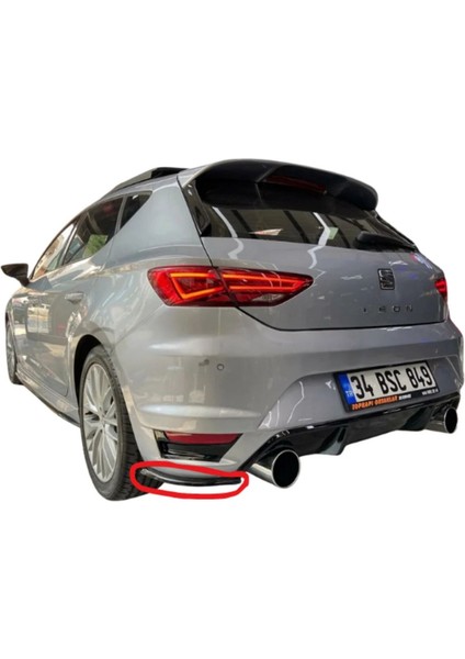 Seat Leon Mk3 2013-2017 Aero Tampon Sağ - Sol Flapları (Plastik) (( Parlak Siyah ))