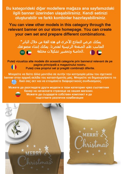 Yılbaşı Serisi 140X40 cm Dijital Baskılı Runner (Christmas Noel) fiyatları