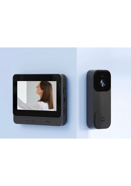 Kablosuz Akıllı Video Kapı Zili, Kamera ile Chime Ekran Kablosuz Interkom Video Monitör Algılama Ev Için fiyatları