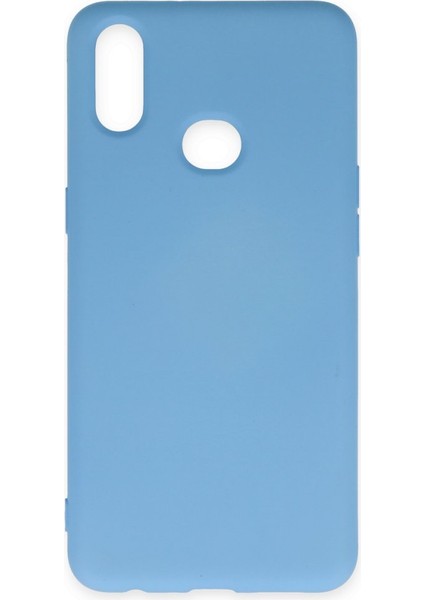 Samsung Galaxy A10S Kılıf Içi Kadife Kaplı Nano Silikon Kapak - Mavi