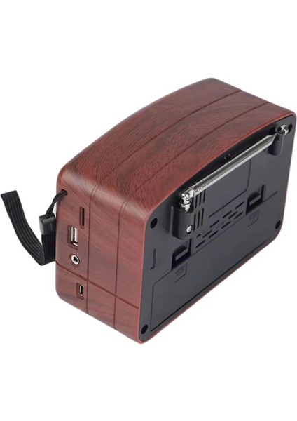 Küçük Boy Retro, Nostaljik, Ahşap Tasarım Bluetooth Hoparlörlü, Şarjlı, Taşınabilir Büyük Döndürülebilen Düğmeli Fm/am Destekli Radyo NS3380 (5148) fırsatları