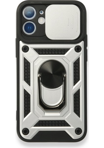 iPhone 11 Kılıf Kamera Koruma Sürgülü Şık Pars Tank Sert Silikon Kapak