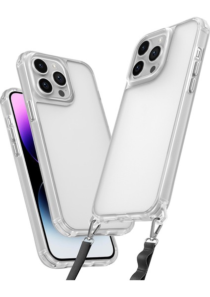 iPhone 13 Pro Kılıf Boyun Askılı ve Askı Aparatlı Şeffaf Spock Silikon Kapak