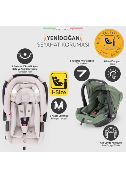 Rotabile Premium Travel Sistem Bebek Arabası Yeşil