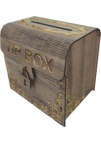 Sly- Ahşap Aynalı Pleksili Tip Box Kumbara Ve Bahşiş Kutusu Tipbox